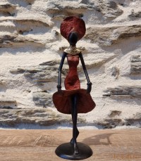 Statuette bronze africaine 22 cm "Un pas de danse"