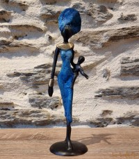 Figurine bronze africaine 22 cm "Mon enfant"