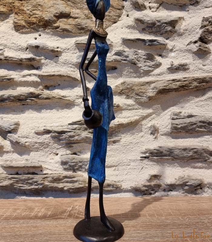 Statuette africaine 38 cm "la femme et l'enfant"