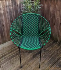 Chaise de jardin vert et noir motifs chevron